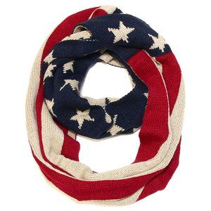 Heavy Knit American Flag Infinity Scarf